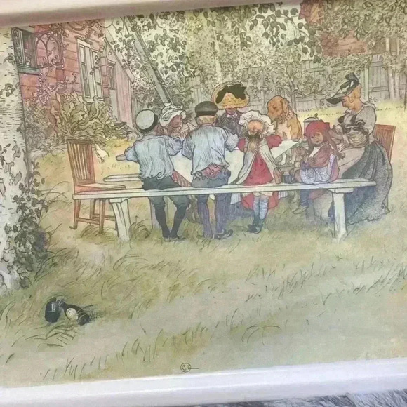 Vintage Carl  Larsson tray Sweden - Breakfast under the Big Birch - Picture 8 of 16